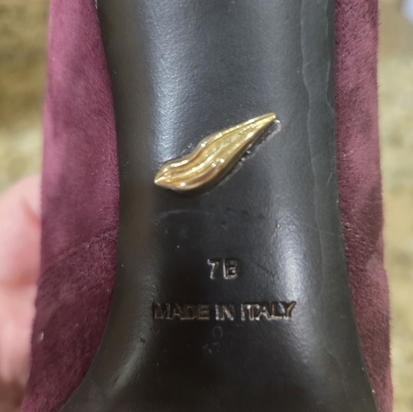 Diane Von Furstenberg Lille D'Orsay Suede Pumps Purple Size 7 - Picture 6 of 7